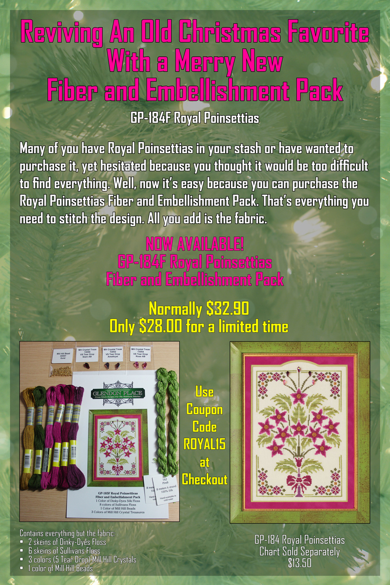 Royal Poinsettias Fiber and Embellishment Pack